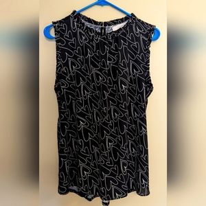 Loft top with heart print